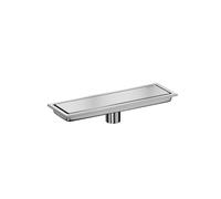 Siphon de douche linéaire avec passoire à cheveux, insert de drainage de sol invisible et amovible pour cuisine, toilettes, garage, sous-sol