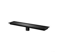 Siphon de douche linéaire en acier inoxydable 304 noir mat | Siphon de douche linéaire noir mat 10 x 50 cm en acier inoxydable 304 pour insert de carrelage avec filtre à cheveux pour