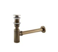 Siphon de Lavabo Bathroom Basin Bottle Trap Drain With Sink Pop Up Siphon Fixture P-Trap Hose for Home Renovation(Antique No overflow)