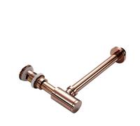 Siphon de Lavabo Bathroom Basin Bottle Trap Drain With Sink Pop Up Siphon Fixture P-Trap Hose for Home Renovation(Rose No overflow)