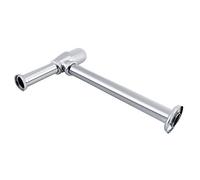 Siphon de lavabo en alliage de zinc chromé, piège à bouteille rond pour tuyau, siphon de cuisine réglable avec raccord G1 1/4 pouce, adapté aux systèmes d’évacuation des eaux usées