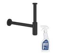 Siphon de lavabo GROHE noir mat + nettoyant GrohClean