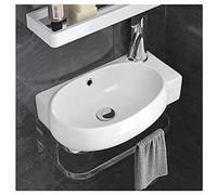 Siphon de lavabo suspendu pour salle de bain gain de place mini évier en céramique blanche avec trop-plein idéal pour les petits espaces Design élégant et fonctionnel (taille : D)