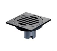 Siphon de sol carré en acier inoxydable avec noyau anti-odeur 10 x 10 cm | Siphon de sol carré en acier inoxydable 10 x 10 cm avec noyau anti-odeur, couvercle de vidange de salle de bain gris pour 50