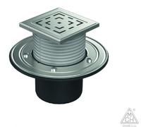 Siphon de sol Chud?j D110, bride en acier inoxydable, cadre, grille STEEL S1 386 B