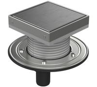 Siphon de sol Chud?j D50, bride en acier inoxydable, cadre, grille STEEL S1 383 B