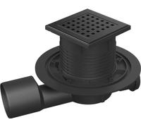 Siphon de sol Chud?j, entièrement noir, D50/75 NEPTUN, grille en acier inoxydable GATE noire, G1 427 A X C