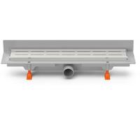 Siphon de sol Chud?j vers le mur 350 mm, raccord latéral D40, finition brillante avec cadre en acier inoxydable CH 350 LN 2 -