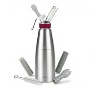 Siphon de sol en acier inoxydable, 1 litre, conforme à la norme NF D21-901, avec 3 raccords