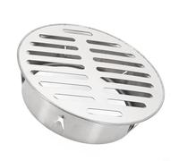 Siphon de sol en acier inoxydable, grille de drainage de toit extérieur avec design anti-blocage, extrémité ronde pour tuyau d'échappement en PVC, couvercle de vidange de balcon avec tube de 125 mm