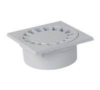 siphon de cour - 250 x 250 mm - a emboîture extérieure - sortie verticale - nicoll sc891g - gris clair