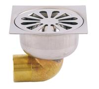 Valentin Siphon de sol 4601000000 en laiton à souder sortie horizontale 100x100 mm grille inox