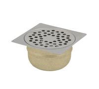 Siphon de sol inox 100x100 sortie verticale SV40 GEBO 21.412