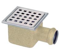 Siphon de sol inox 105x105 sortie horizontale SH40 GEBO 21.413