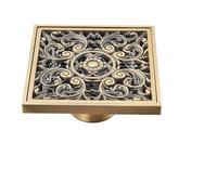 Siphon de sol pour salle de bain Drain de déchets sol carré, insert carrelage, grilles salle bains, drain douche, égouttoir à grand débit en acier inoxydable(Style14-10X10cm)