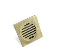 Siphon de sol pour salle de bain Filtre en laiton de Drain plancher d'eau salle bains 100x100 for la cuisine douche(Bronze)