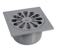 Siphon de sol PVC gris - 100 x 100 mm - Grandsire