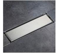 Siphon de Sol rectangulaire Moderne en Acier Inoxydable brossé 304 avec Couvercle Plat et Grille d'insertion pour carrelage, système de Drainage pour Salle d'eau à Grand déplacement, 28 × 8 cm