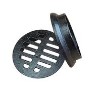 Siphon de Sol Rond en Fonte Exterieur, Grille de Drainage Anti-Blocage Noire, D'égout Encastré Drain Plancher pour Balcons, Toits et Jardins(25 cm/10 in)