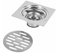 Siphon de sol - Style 2 - Inox épais - Carré 100 x 100 mm - Anti-odeur