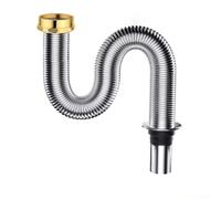 Siphon d'évier de salle de bain en acier inoxydable 304 longueur réglable pour lavabo et évier mural (80 cm)