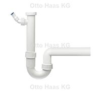 HAAS siphon d'évier 2910 DN 40, 2000 2000 /2", avec raccord d'appareil, polypropylène, blanc