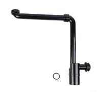 Siphon d'évier réglable avec design rotatif à 360 degrés et filtre à cheveux pour lavabo de salle de bain, système de drainage, couleur blanche, noir