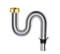 Siphon d'évier réglable avec tuyau flexible pour salle de bain en acier inoxydable 304 résistant (120 cm)