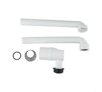 Siphon d'évier réglable de 3,8 cm pour lavabo de salle de bain avec évacuation rotative et profondeur d'étanchéité de 70 mm (blanc)