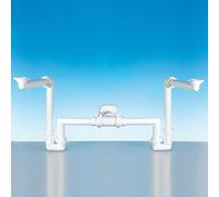 SIPHON ESPACE SALLE DE BAIN POUR LAVABO DOUBLE 1"-1¼" SORTIE Ø32-40 BLANC