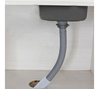 Siphon Flexible Évier Cuisine Installation Rapide 45mm | Flexibilité totale, design anti-odeur, flux d'eau rapide, gris discret, idéal rénovation