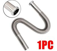 Siphon flexible pour lavabo - PZCC - 740 mm - Inox - Ø32 mm - Flexible ondulé, montage sans outil