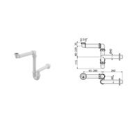 Siphon gain de place pour lavabo 5/4" x DN40 blanc AlcaPlast (A434)