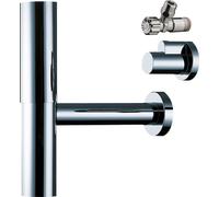 Siphon hansgrohe Flowstar complet chromé avec deux robinets d'angle et coulisses, 1 pièce.