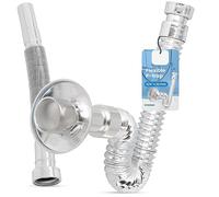 Siphon Lavabo Flexible 5/4 x 32 mm Universel Syphon Evier Cuisine Réglable Souple Chrome