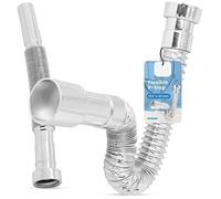 Siphon Lavabo Flexible 6/4 x 40 mm Universel Syphon Evier Cuisine Réglable Souple Chrome
