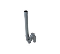 Wirquin Siphon machine à laver PVC simple crosse D37 mm sortie verticale gris