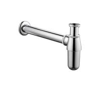 Siphon Mural En Laiton Massif De Style Ancien, Piège À Bouteilles Avec Bassin, Tube Plomberie Déchets Pop-Up Pour Bain(Silver)