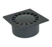 Nicoll Siphon de cour SC089 – 200x200 mm – à emboîture incorporée, sortie verticale – Gris foncé
