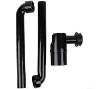 Siphon P réglable pour évier mural - Siphon à bouteille pivotant à 360° avec joint d'eau de 60 mm pour éviter les odeurs - Design pour lavabo de salle de bain - Blanc