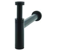 Siphon pour lavabo design, modèle Teos, noir, avec hauteur réglable