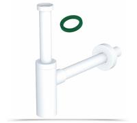 Siphon pour lavabo et bidet - Design minimaliste, forme ronde - Finition blanche mate