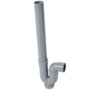 Siphon PVC simple crosse - sortie horizontale - D40 mm - gris