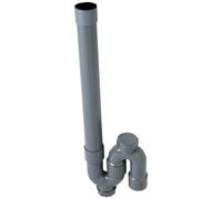 Siphon PVC simple crosse - sortie verticale - D37 mm - gris