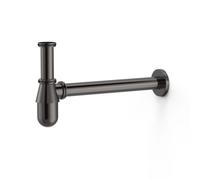 Siphon télescopique type bouteille avec bouchon de visite pour lavabo Noir Métallisé - TRES 03463430KM