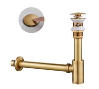 Siphon universel pour lavabo et lavabo, siphon KEOKBON et valve pop-up avec bouchon de trop-plein, siphon anti-odeurs, ouverture de nettoyage sur mesure, siphon tubulaire, antique