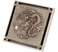 Siphons de salle de bains, Crépine de vidange douche en laiton à motif Dragon Antique(Green)