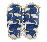 siphylline Serpillière en microfibre pour nettoyer la poussière, Lune bleue de style japonais, Large
