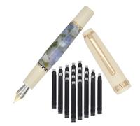 SIPLIV Jinhao 82 Mini stylo plume en acrylique avec convertisseur d'encre et 20 cartouches d'encre noire Pointe fine iridium Vert algue