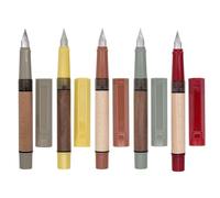 SIPLIV Jinhao Lot de 5 stylos plume 62 en bois à pointe extra fine avec convertisseur d'encre pour l'école et le bureau Couleurs assorties